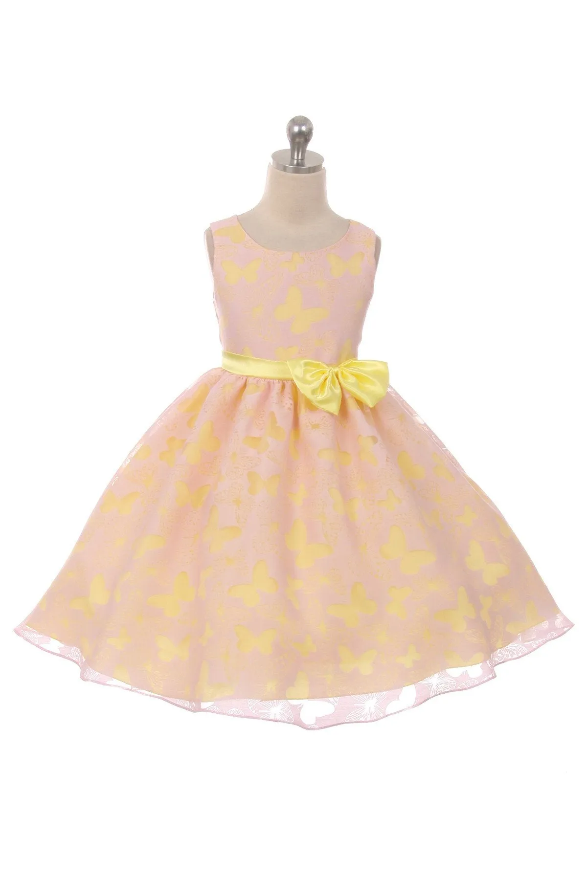 382 Butterfly Burnout Organza Girl Dress
