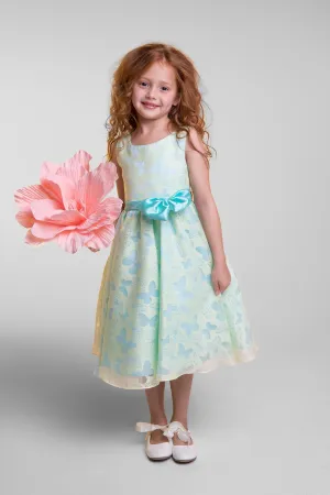 382 Butterfly Burnout Organza Girl Dress