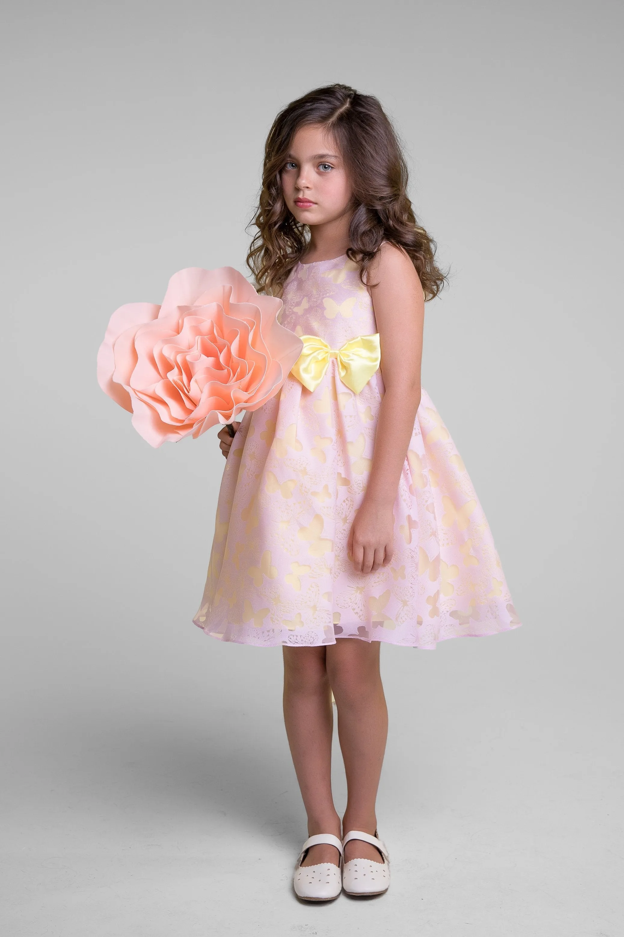 382 Butterfly Burnout Organza Girl Dress