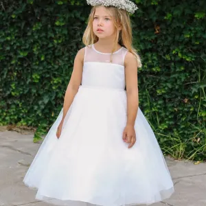 A-line Round Neck Sleeveless Ankle-length Flower Girl Dresses, FG0140