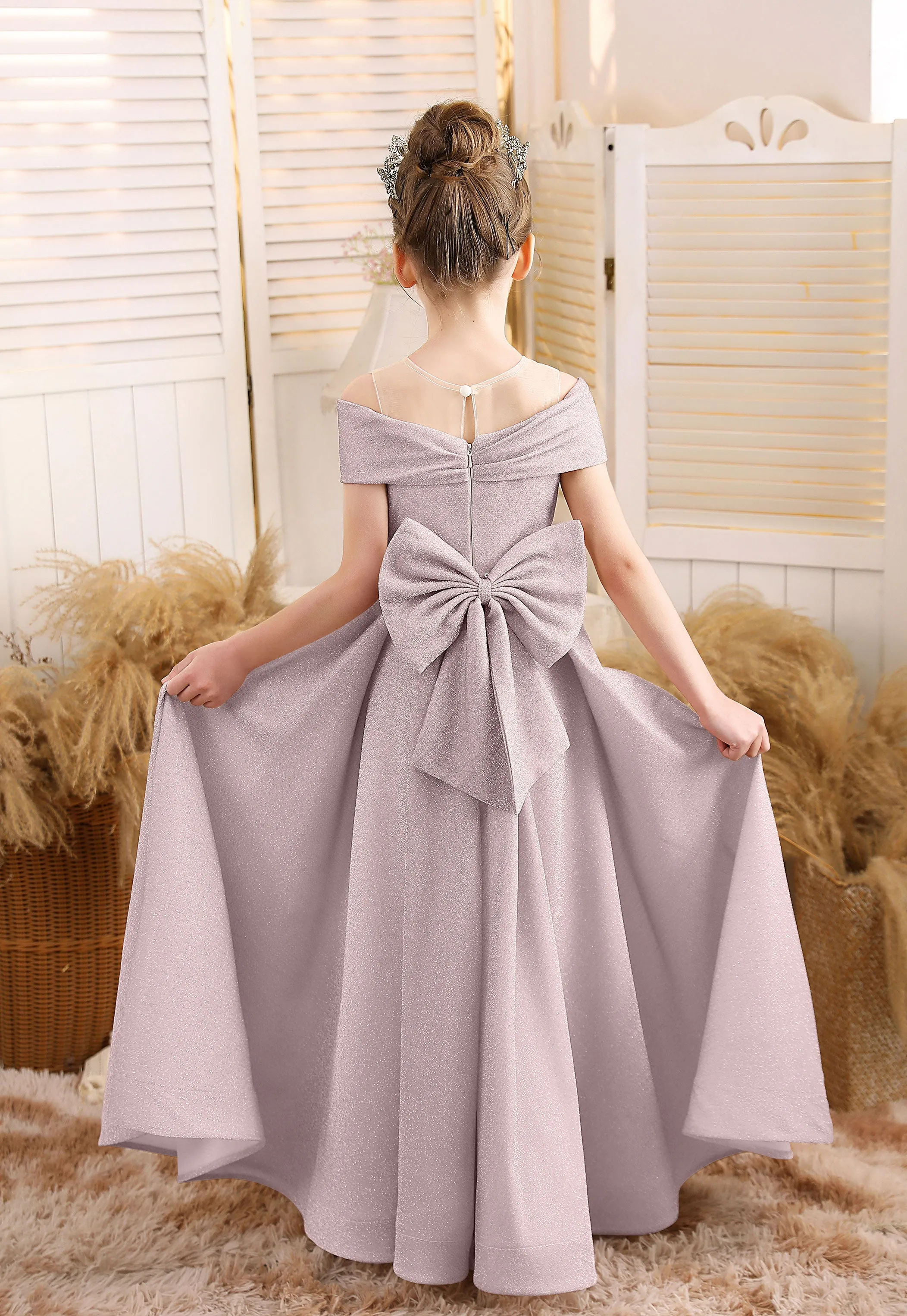 A-line Scoop Floor-Length Tulle/Sequin Flower Girl Dress