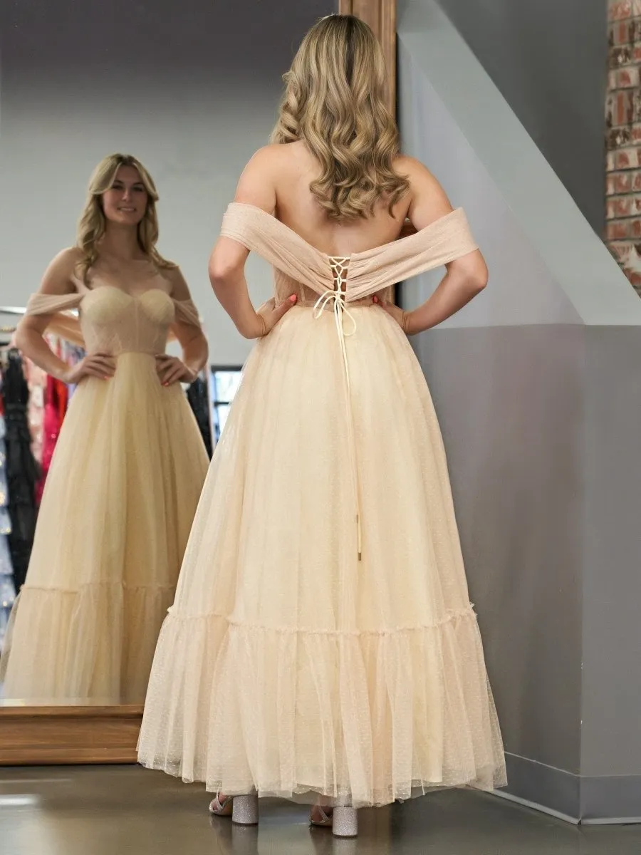 A-line Tulle Sweetheart Tea-Length Homecoming Dresses