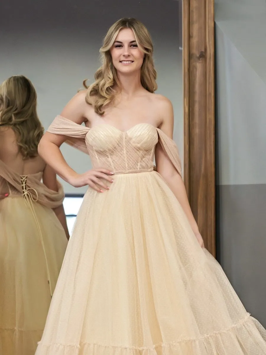 A-line Tulle Sweetheart Tea-Length Homecoming Dresses