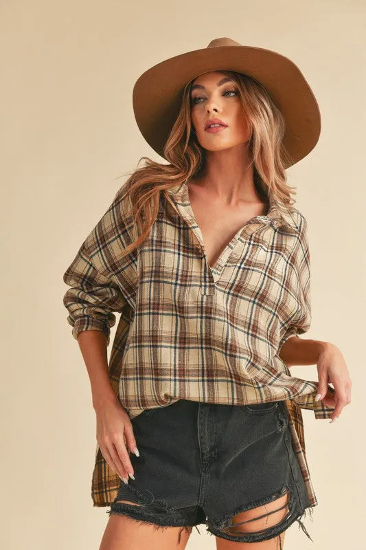 Aemi   Co Tamra Plaid Pullover Shirt