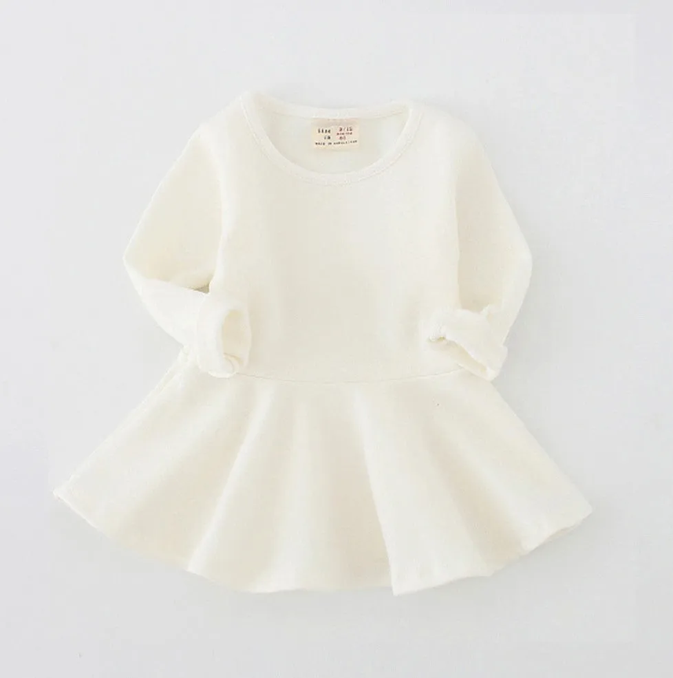 Ambria Long Sleeve Twirl Dress Cream