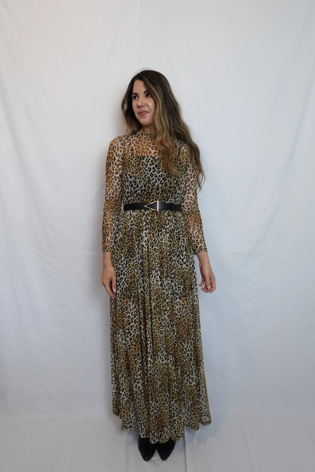 Animal Print Mesh Dress