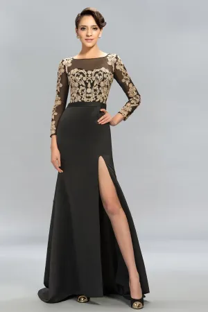 Anneprom Mermaid Long Sleeves Lace Split-Front Evening Dresses Prom Dresses APP0099