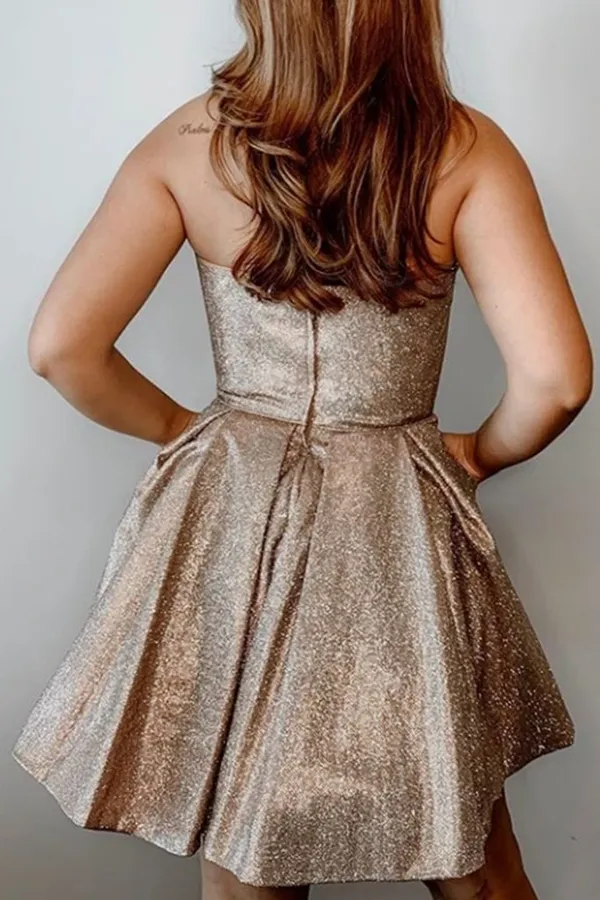 Anneprom New Sparkly Halter Short Homecoming Dresses, Short Prom Dresses APH0136