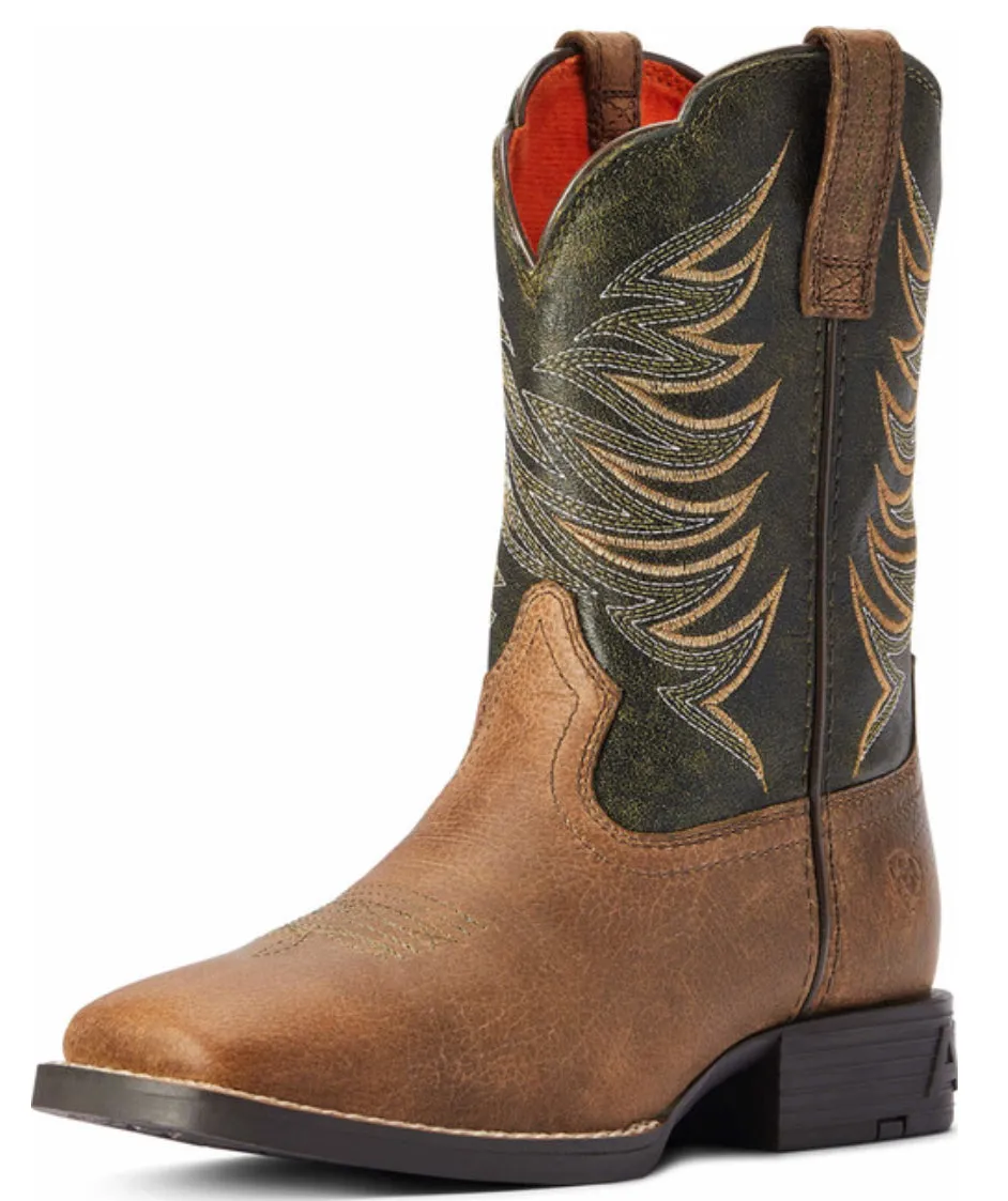 Ariat Kid's Boots - Firecatcher - Distressed Brown / Green