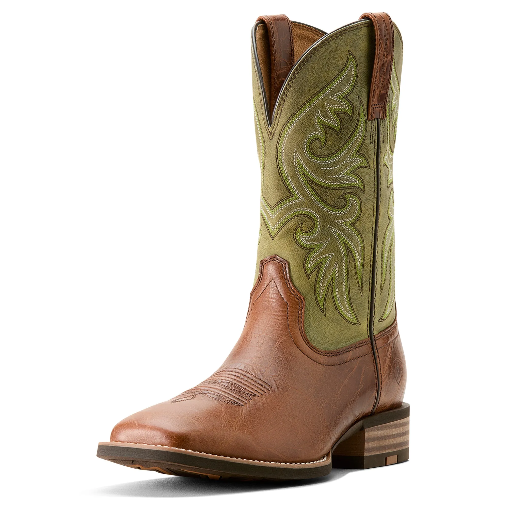 Ariat Mens 10053630 Slingshot Cowboy Boots in Dark Tan/Easy Green