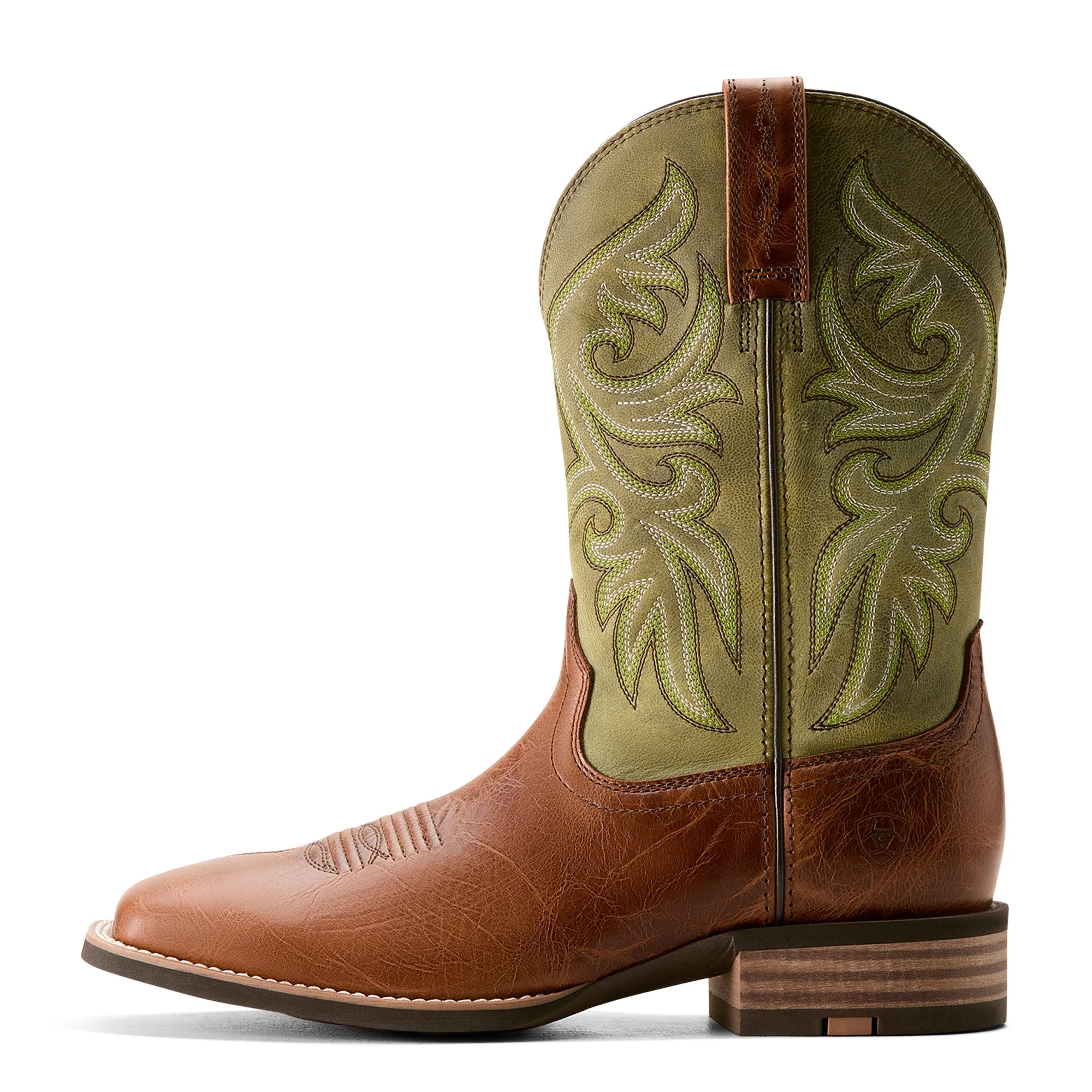 Ariat Mens 10053630 Slingshot Cowboy Boots in Dark Tan/Easy Green