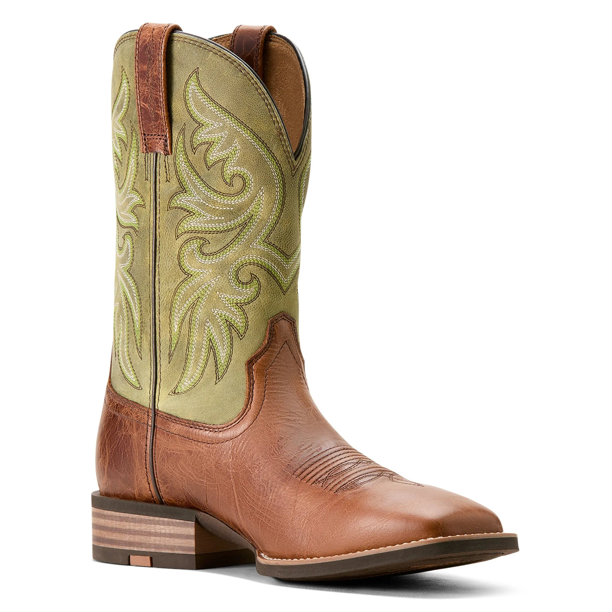 Ariat Mens 10053630 Slingshot Cowboy Boots in Dark Tan/Easy Green
