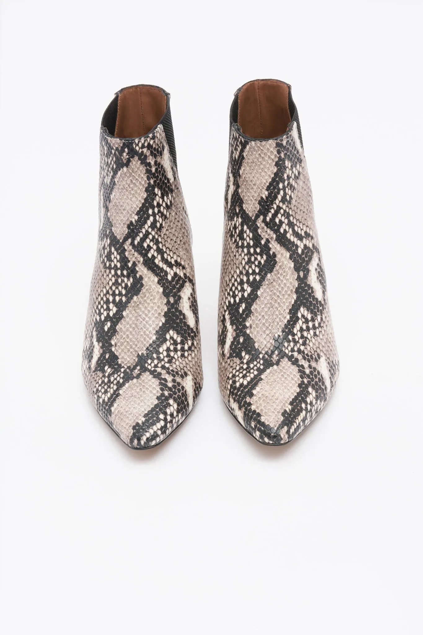 AYLIN Black & White Snake Bootie