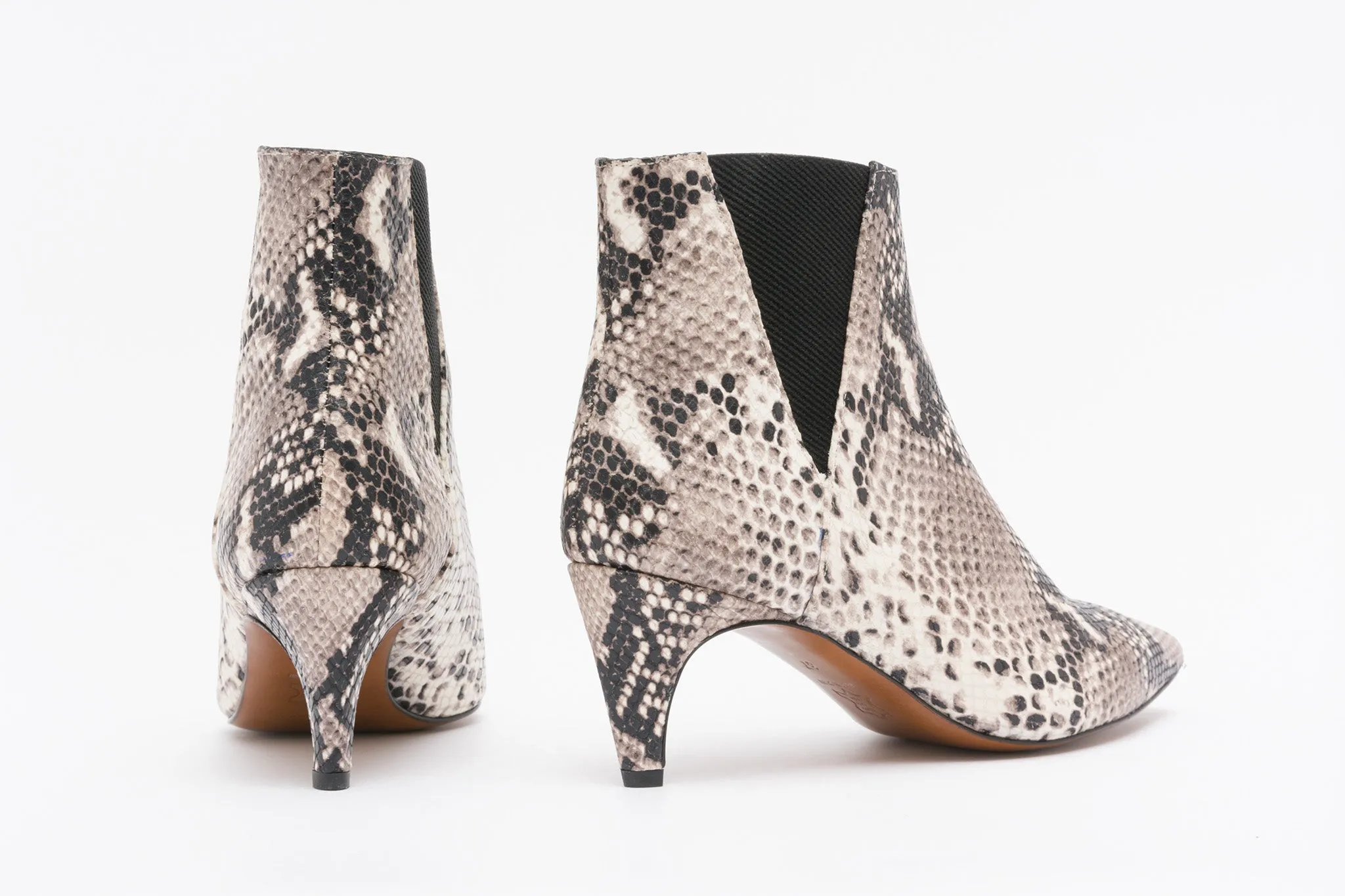 AYLIN Black & White Snake Bootie