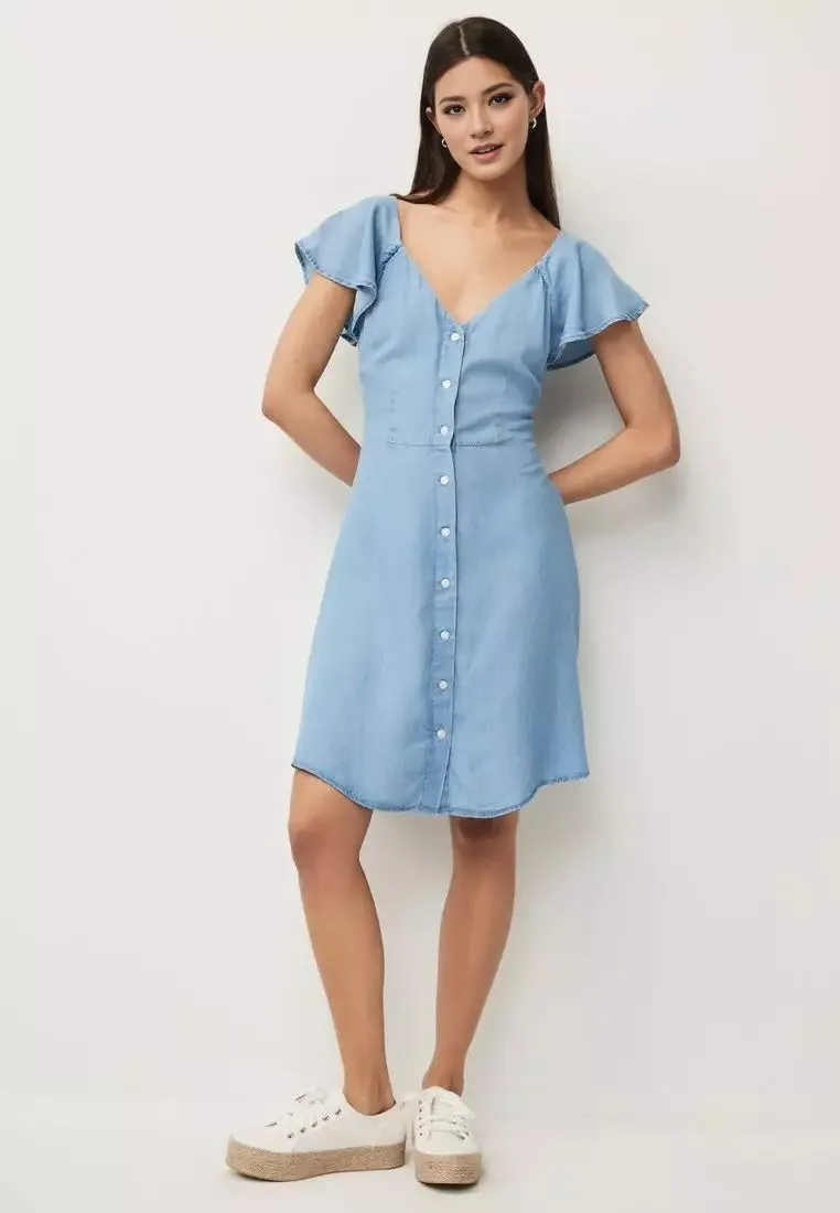 Azure Grace Denim Tea Dress