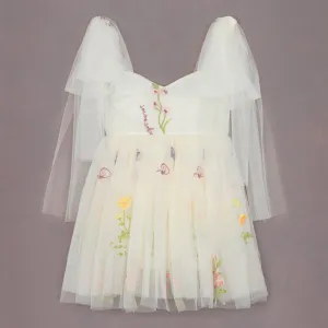 Baby Enchanted Angel Dress - Embroidered Ivory Tulle