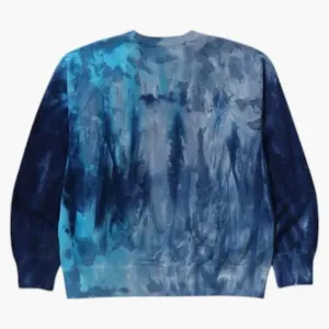 Bape Ice Dye Sta College Relaxed Fit Crewneck Blue