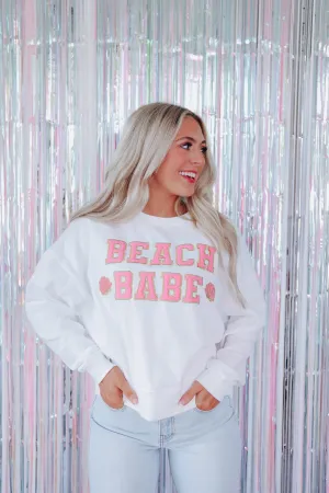 Beach Babe Patch Graphic Sweatshirt - Ivory