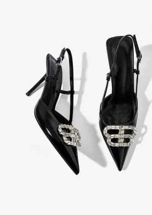Black Rhinestone Heels