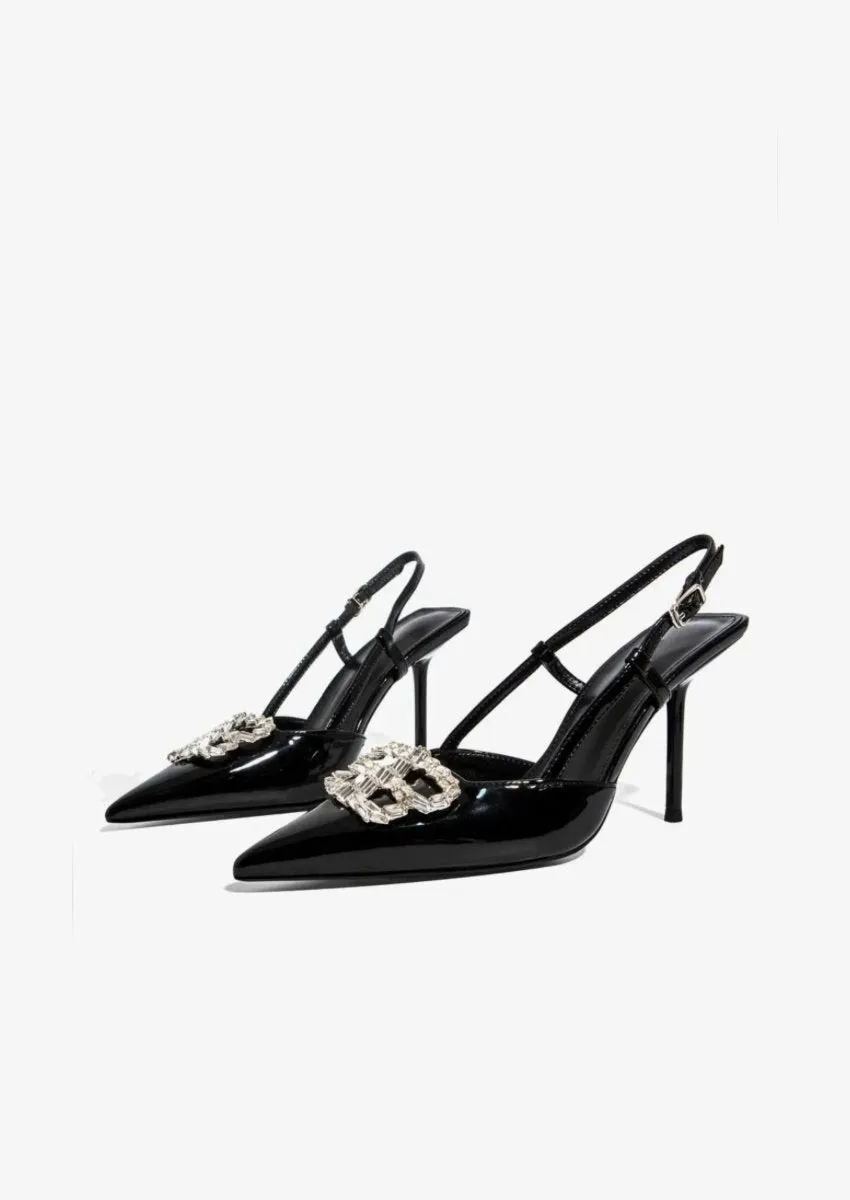 Black Rhinestone Heels