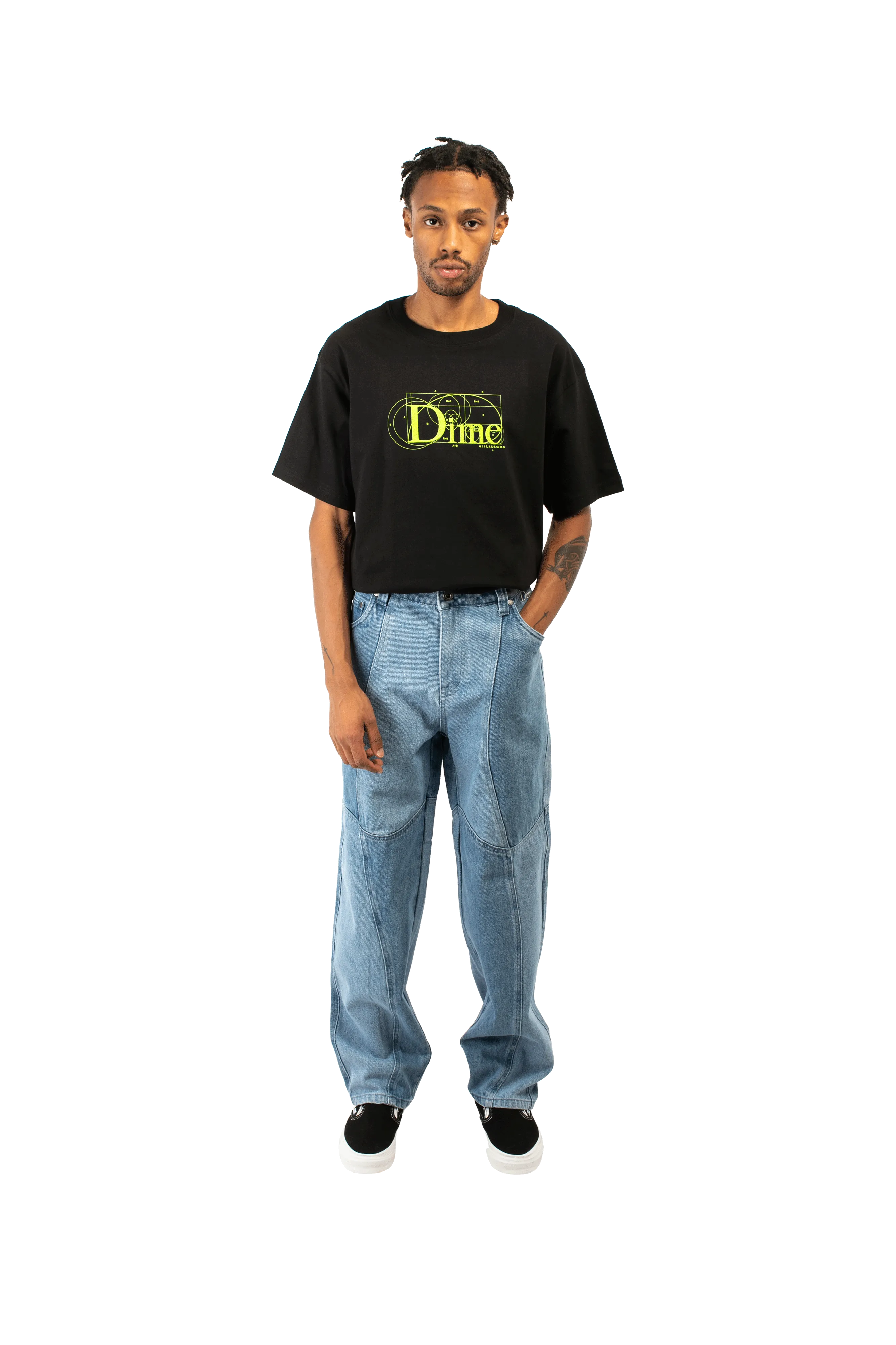 Blocked Relaxed Denim Pants