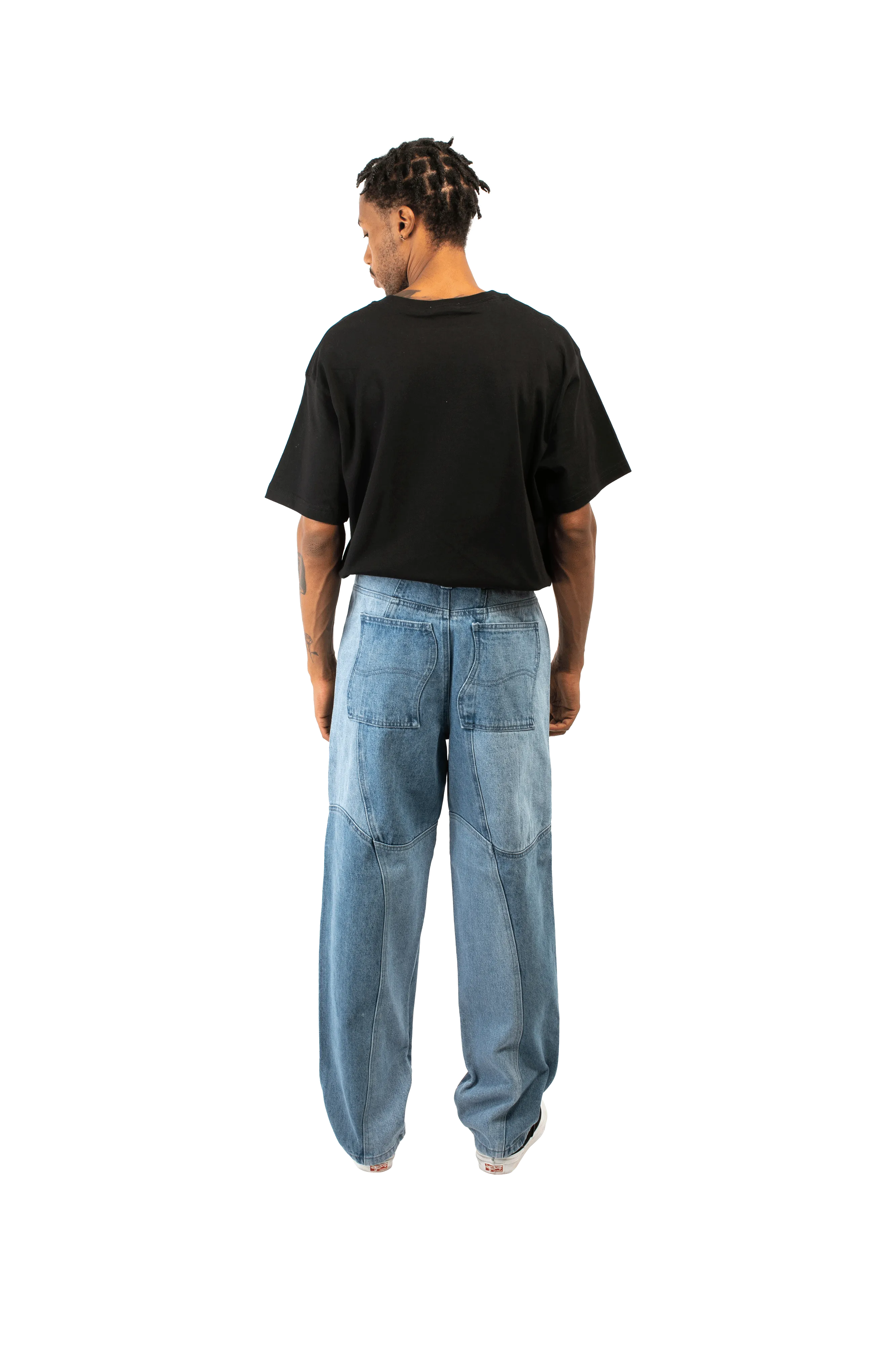 Blocked Relaxed Denim Pants