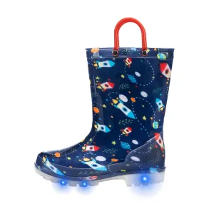 Blue Rocket Light Up Kids Rain Boots