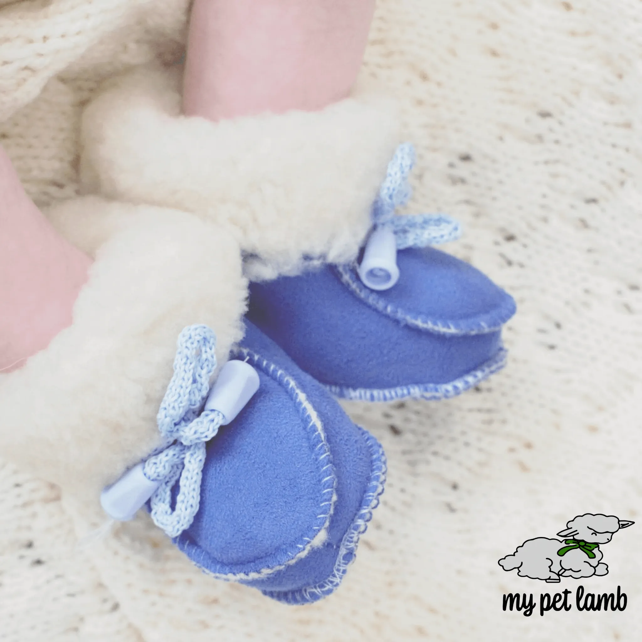 Blue Wool Booties