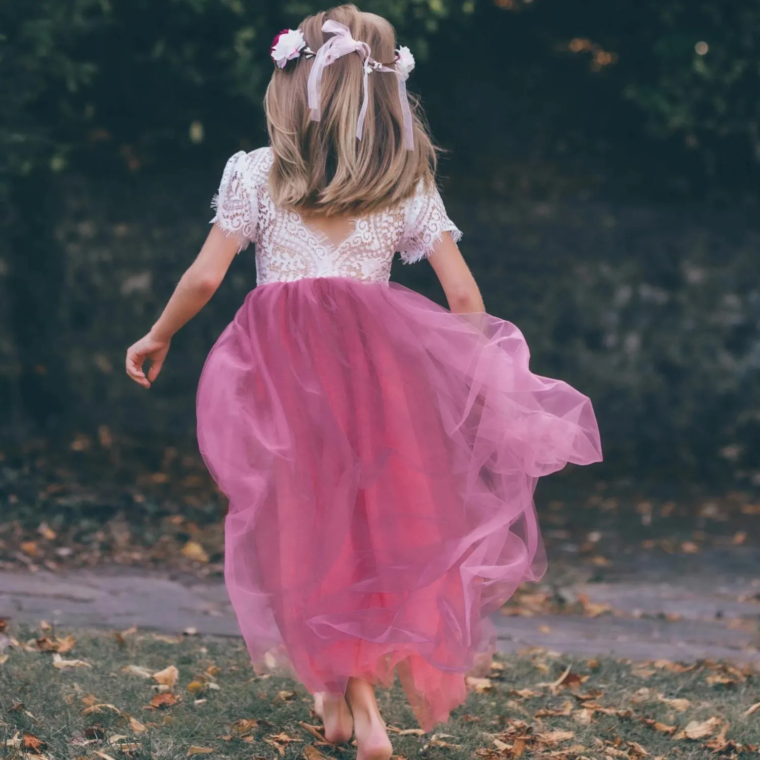 Bohemian Flutter Dress - Tea Pink - SALE