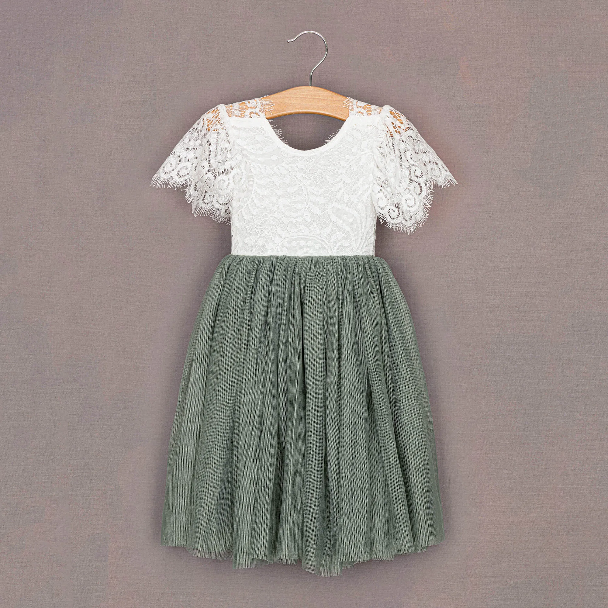 Bohemian Flutter Tea Dress - Sage Green