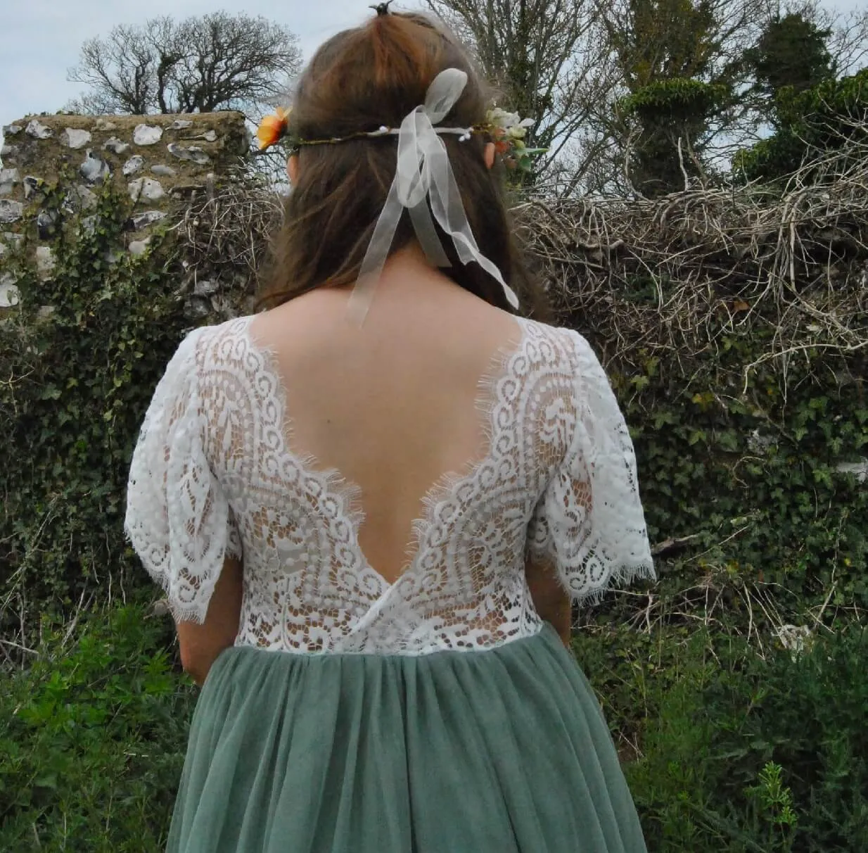 Bohemian Flutter Tea Dress - Sage Green