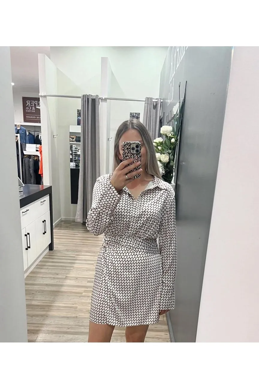 Bonnie Dress Brown/White