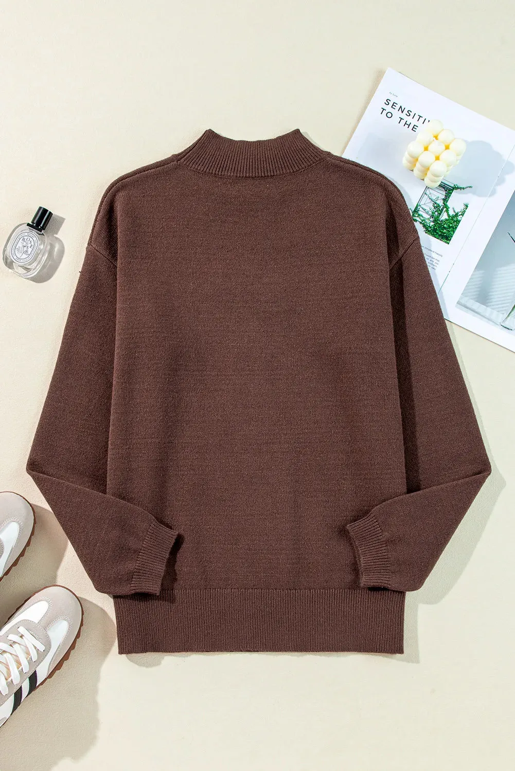 Boot Mock Neck Long Sleeve Sweater