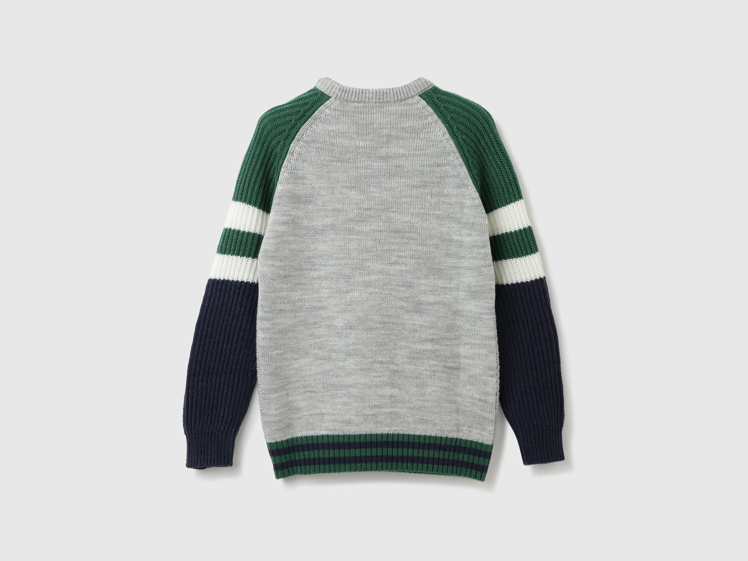 Boys Colorblock Round Neck Sweater