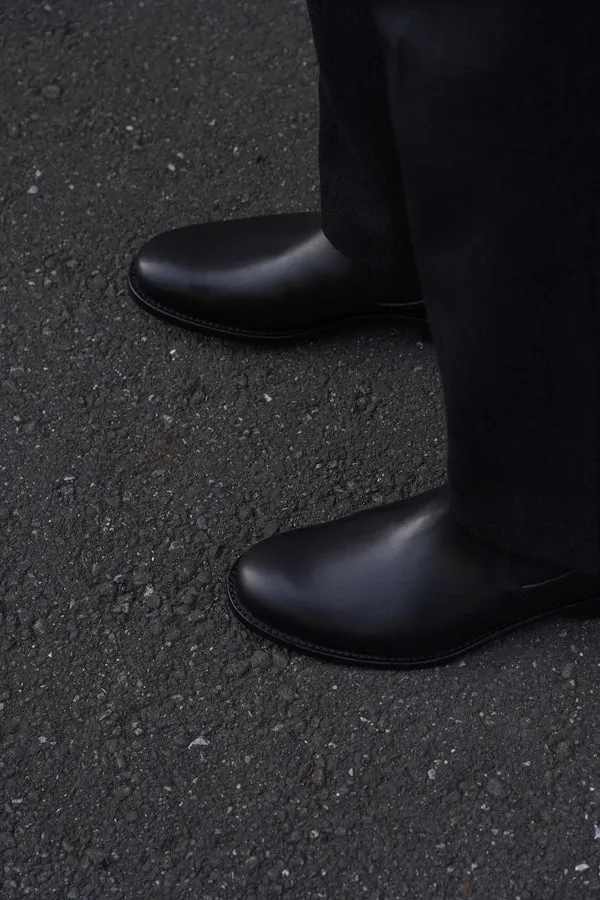 【Brother Bridge】Hazard Side Goa Boots Calf Vintage Black 復古黑色雀爾西靴