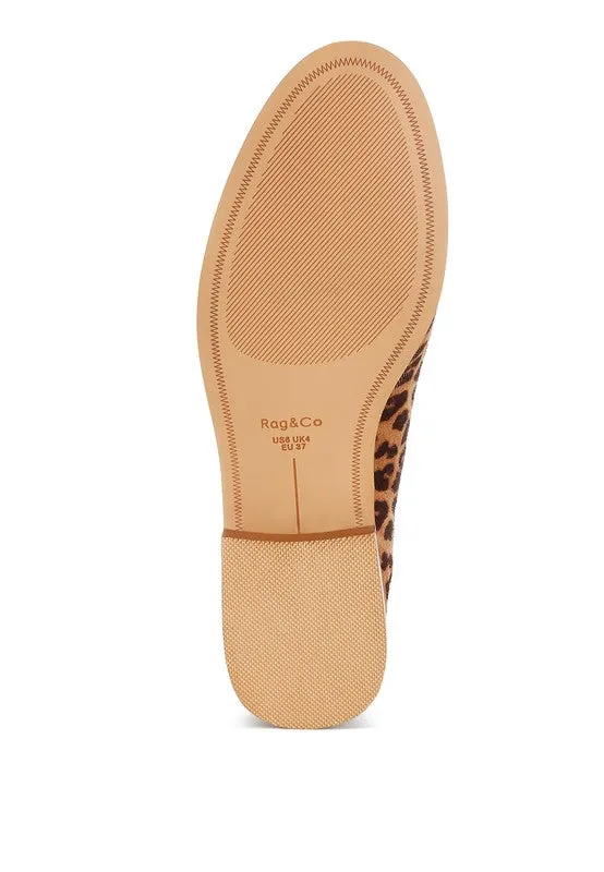 Cacani Leopard Print Heeled Loafers – Block Heel, Cushioned Slip-On, Women's Shoes