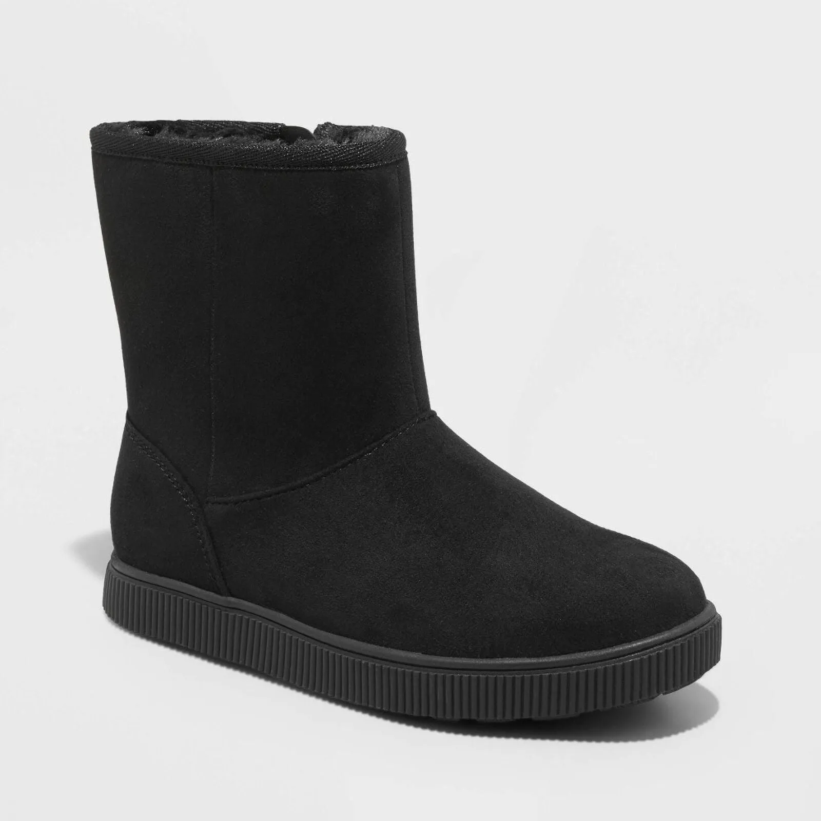 Cat & Jack Girls Youth Holland Zipper Shearling Style Boots 88435448 Black 3