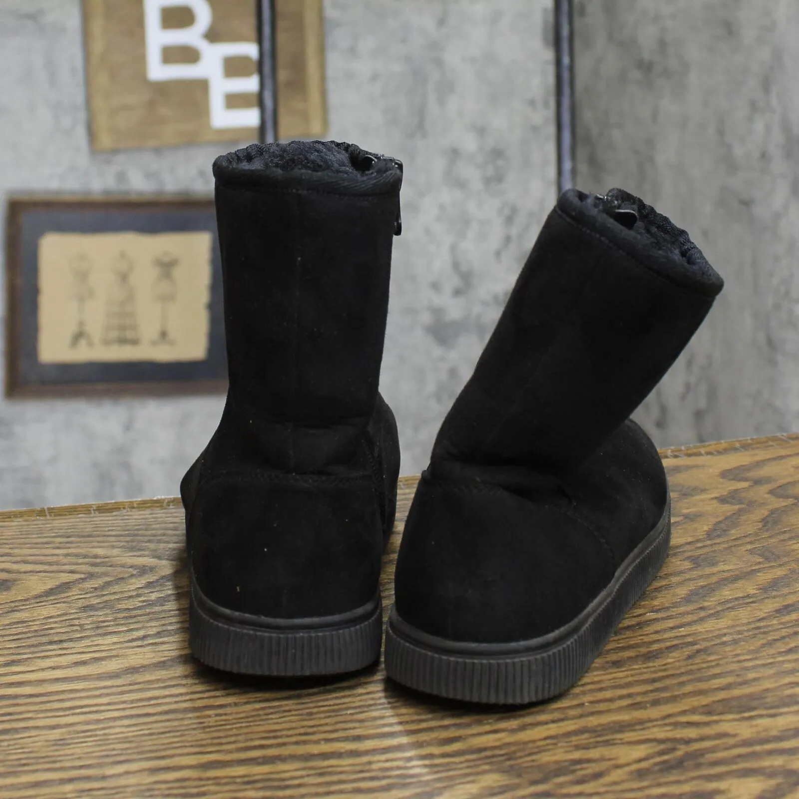 Cat & Jack Girls Youth Holland Zipper Shearling Style Boots 88435448 Black 3