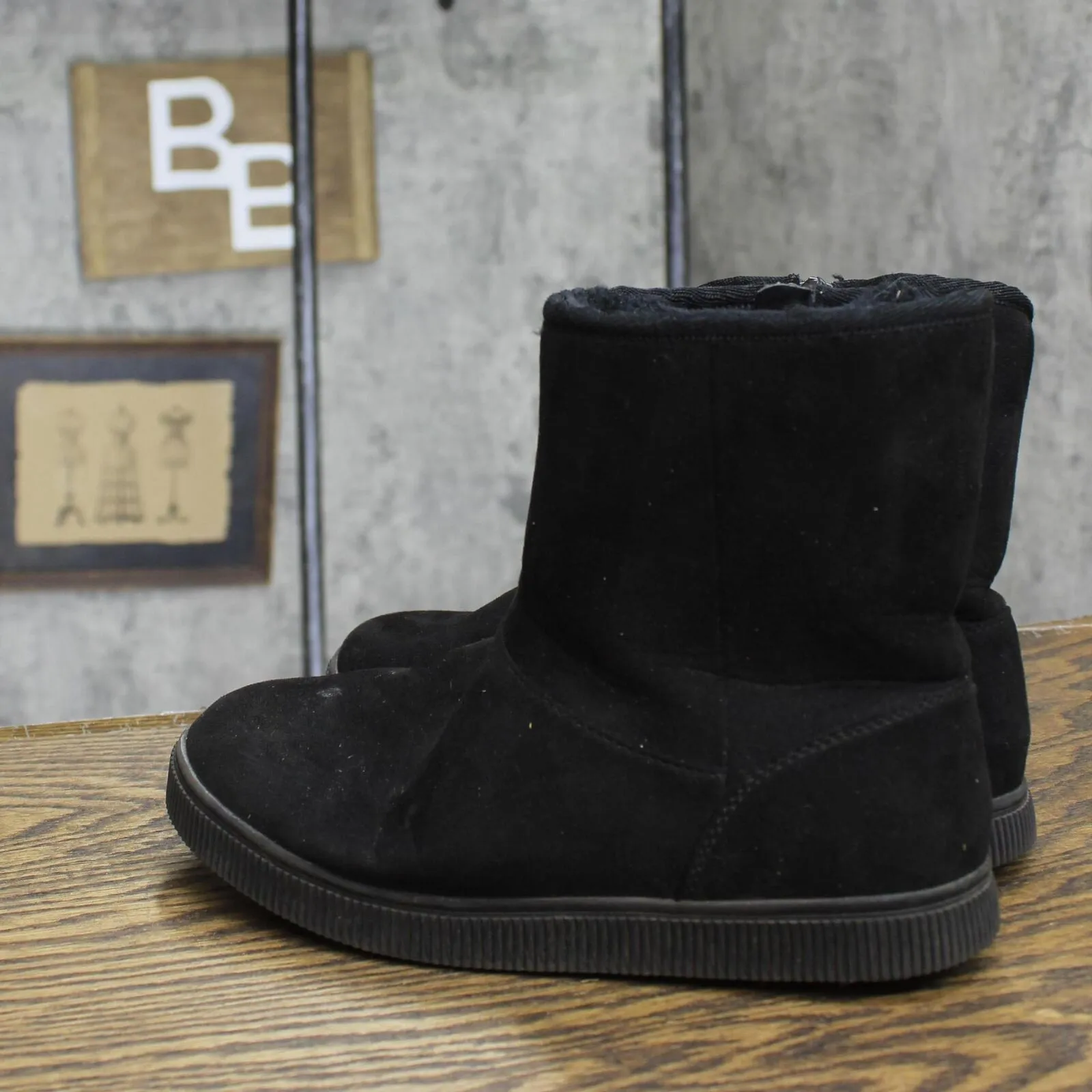 Cat & Jack Girls Youth Holland Zipper Shearling Style Boots 88435448 Black 3