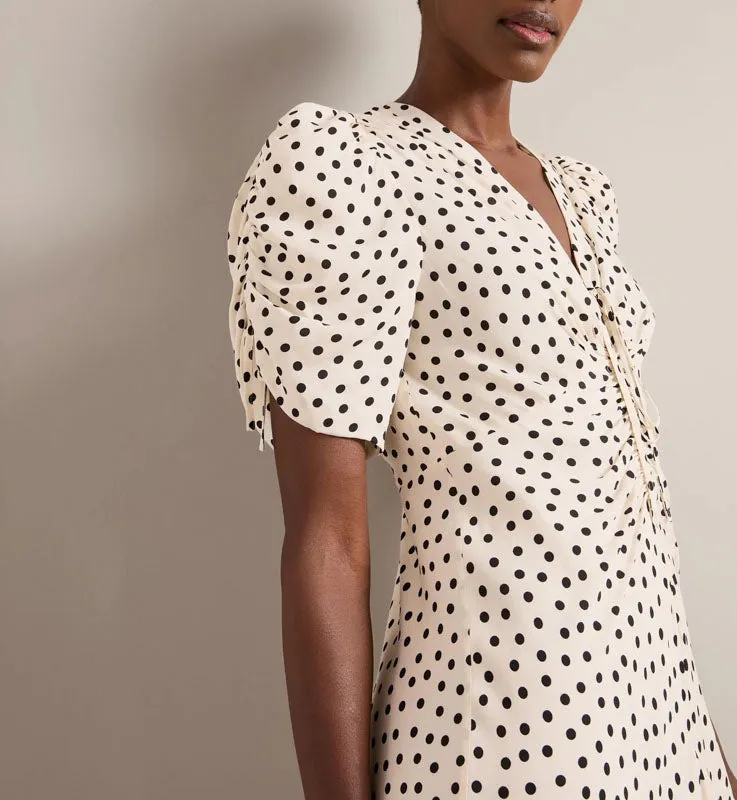CEFINN Ophelia Maxi Dress in Ecru/Polka Dot