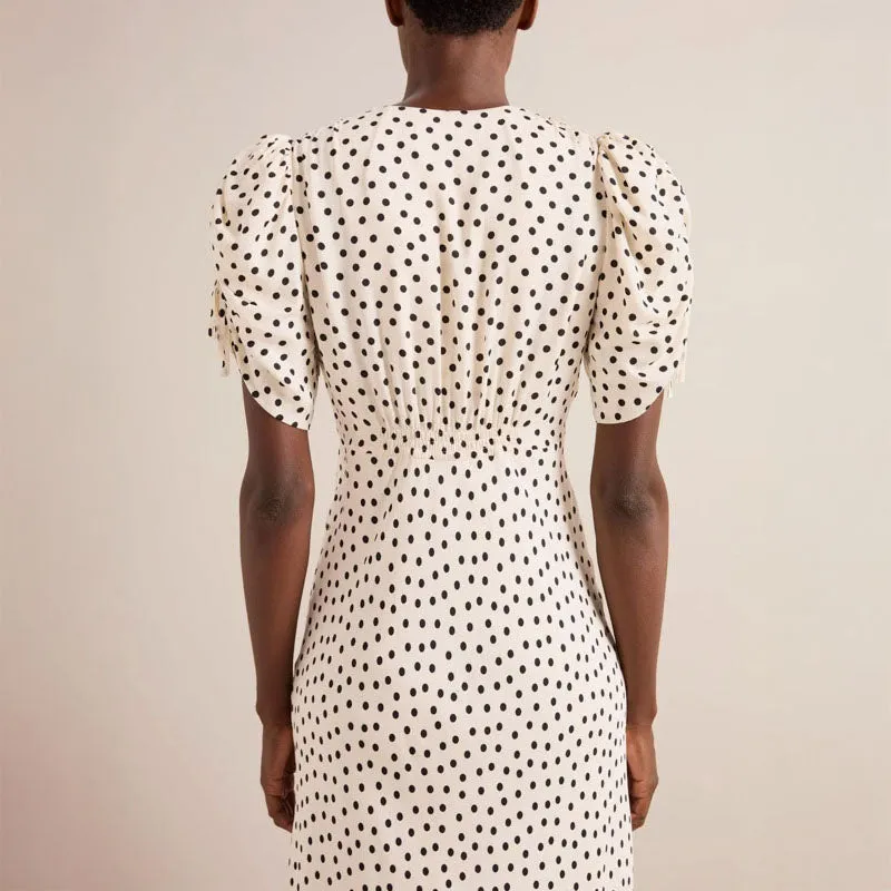 CEFINN Ophelia Maxi Dress in Ecru/Polka Dot