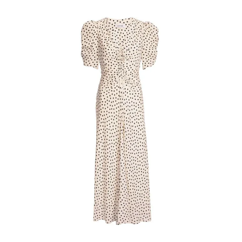 CEFINN Ophelia Maxi Dress in Ecru/Polka Dot