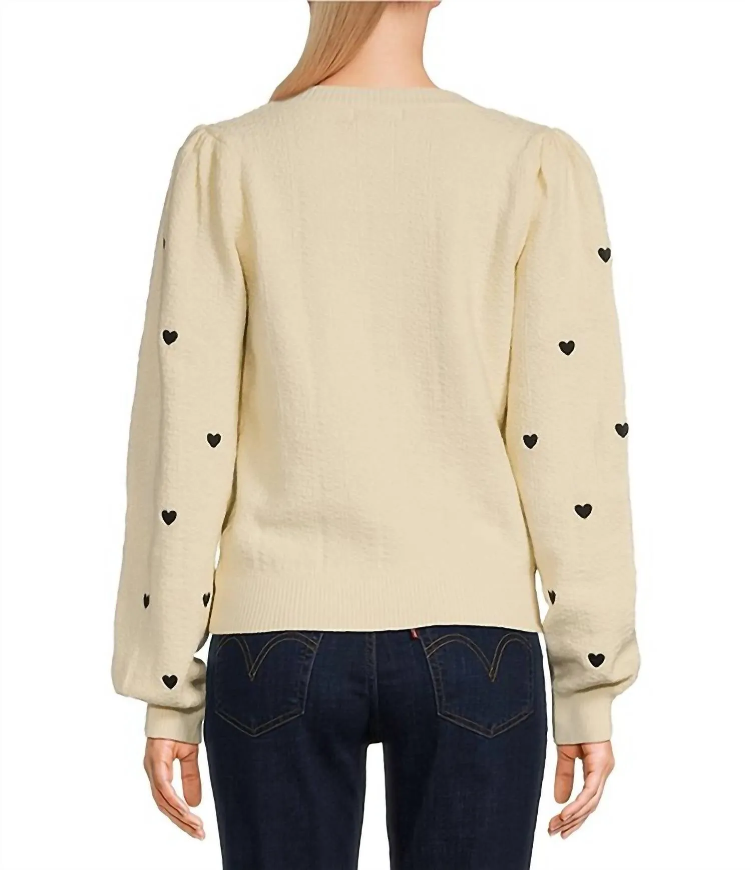 Charlie Embroidered Sweater In Cream