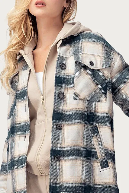 CHECKED SHERPA-LINED SHACKET