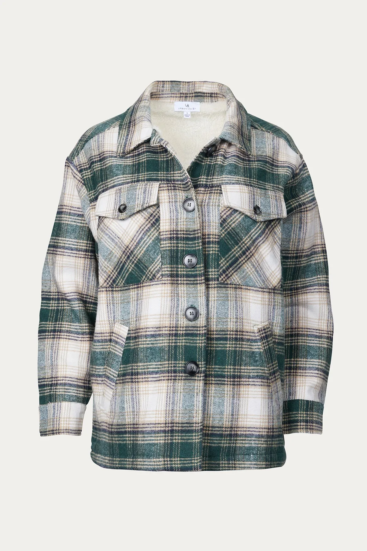 CHECKED SHERPA-LINED SHACKET