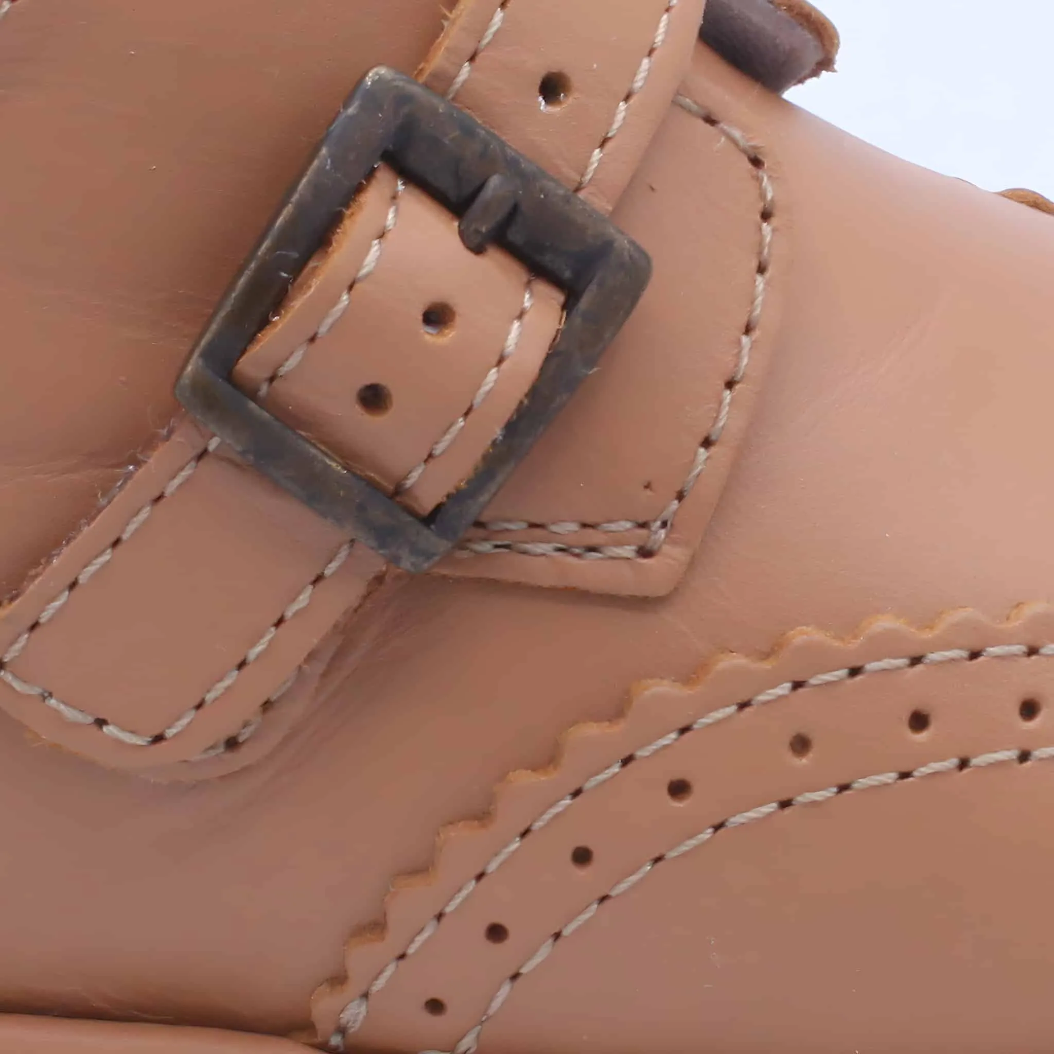 'Chico' Boys Tan Leather Buckle Boots