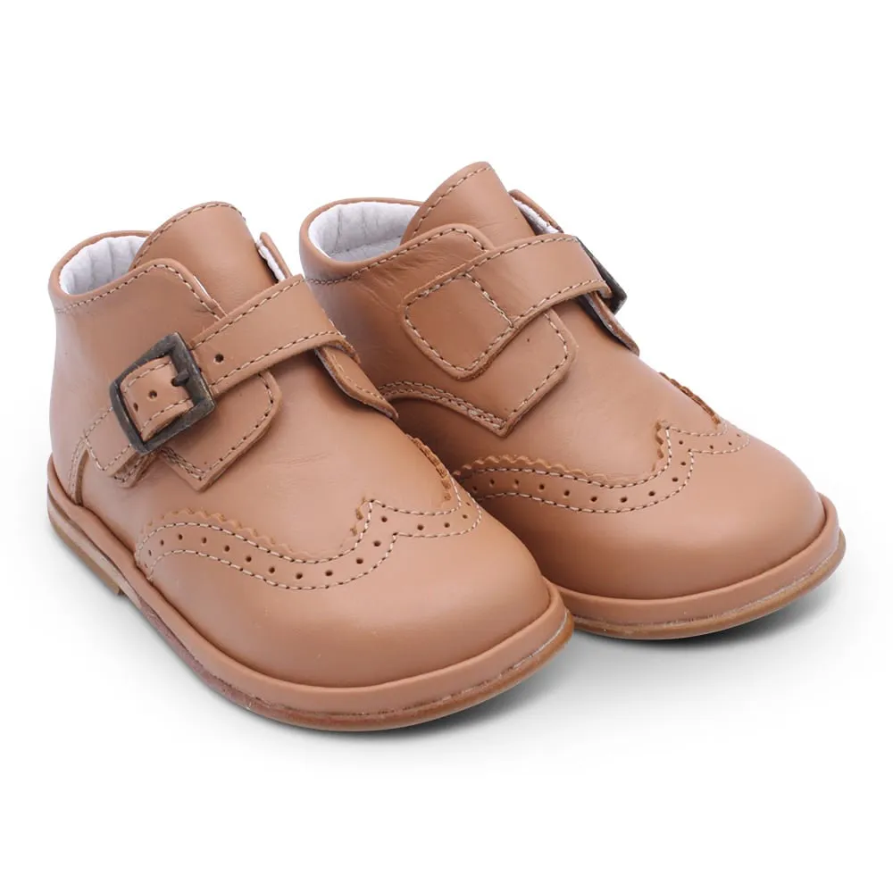 'Chico' Boys Tan Leather Buckle Boots