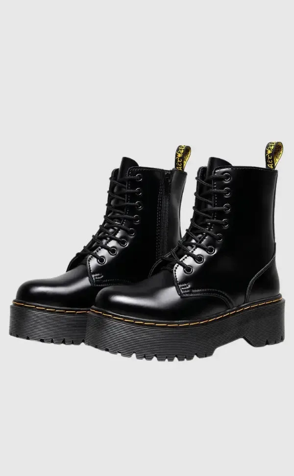 Chunky Platform Combat Boots - Bold and Edgy