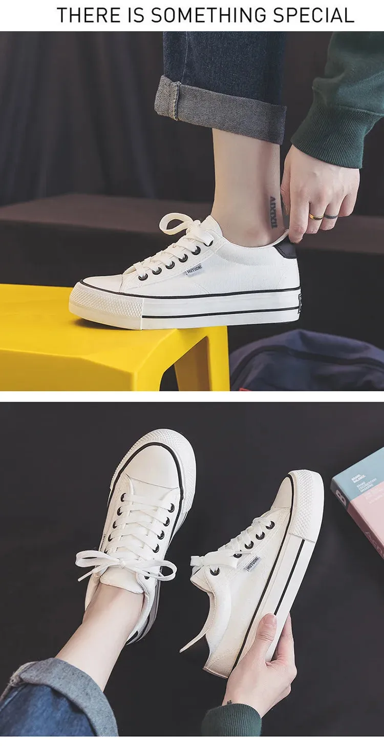 Classic Black Canvas Platform Sneakers for Women