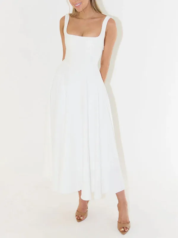 Classic Fit and Flare Cocktail Dress in Tea Length
